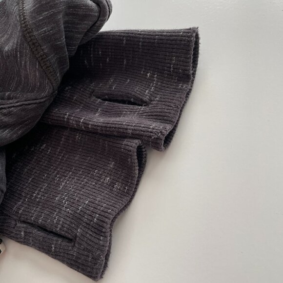 Lululemon Activewear Jacket Full Zip Hooded Stretch Thumbholes Gray Black 6 - Picture 9 of 9